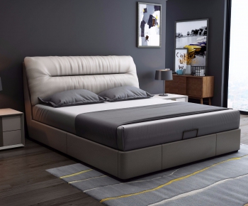 Nordic Style Double Bed-ID:218542176