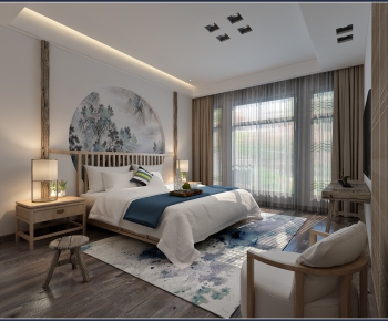 New Chinese Style Bedroom-ID:323191842