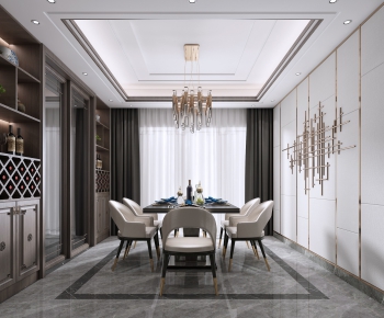 New Chinese Style Dining Room-ID:365623416