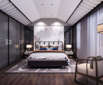 New Chinese Style Bedroom-ID:594558515