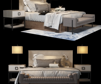 New Chinese Style Double Bed-ID:931247285