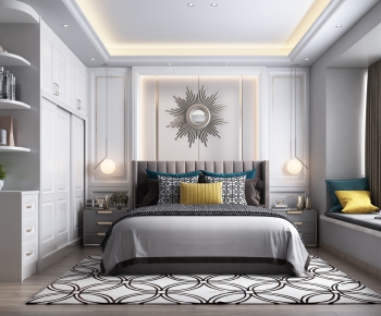 Simple European Style Bedroom-ID:384175884
