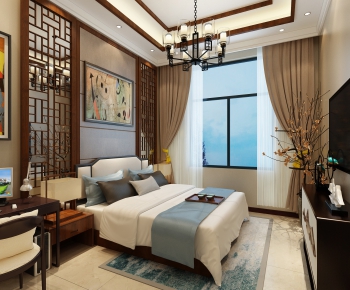 New Chinese Style Bedroom-ID:640291914