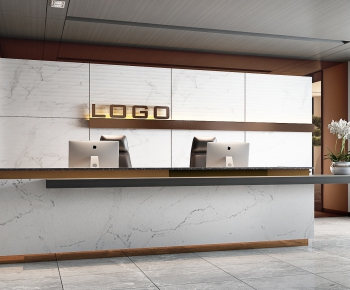 New Chinese Style Office Reception Desk-ID:695306436