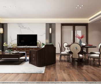 New Chinese Style A Living Room-ID:549292563