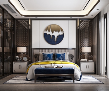 New Chinese Style Bedroom-ID:422475536