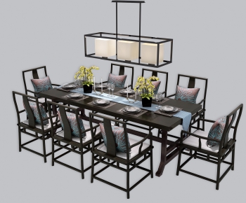 New Chinese Style Dining Table And Chairs-ID:534379316