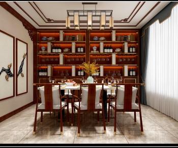 New Chinese Style Dining Room-ID:932205815