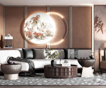 New Chinese Style Sofa Combination-ID:653661673