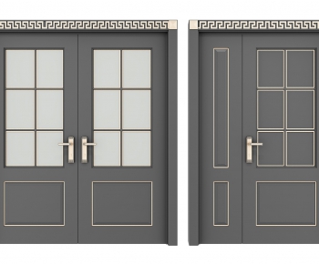 New Chinese Style Unequal Double Door-ID:903256954