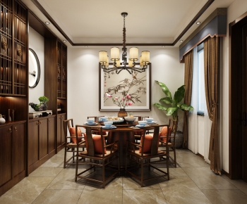 New Chinese Style Dining Room-ID:963122745