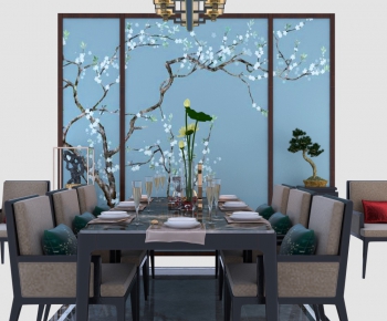 New Chinese Style Dining Table And Chairs-ID:818350389