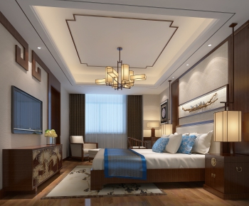 New Chinese Style Bedroom-ID:676163949