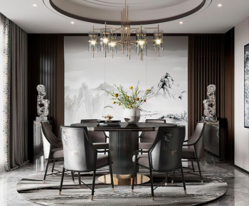 New Chinese Style Dining Room-ID:690682923