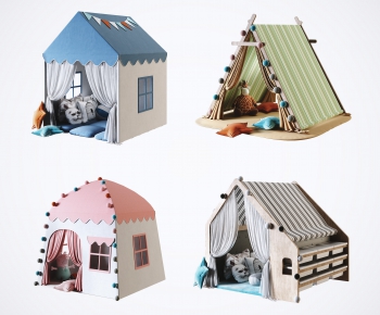 现代儿童帐篷房屋组合-ID:994879996