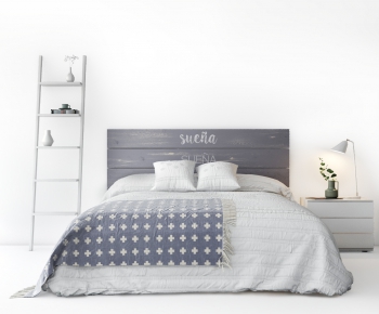 Nordic Style Double Bed-ID:299874787