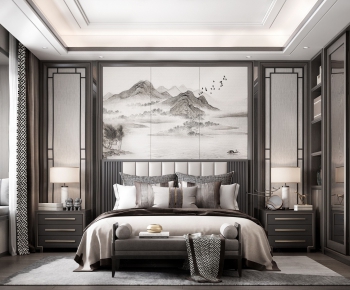 New Chinese Style Bedroom-ID:386805399