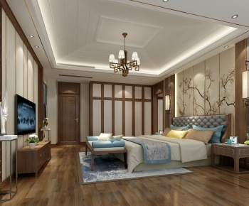 New Chinese Style Bedroom-ID:163184962