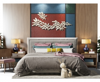 New Chinese Style Double Bed-ID:152248459