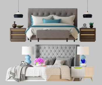 Simple European Style Double Bed-ID:701311416