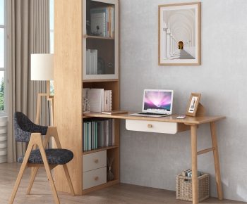 Nordic Style Computer Desk And Chair-ID:135188246