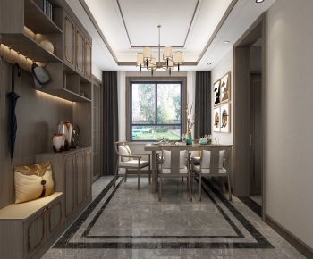 New Chinese Style Dining Room-ID:591889562