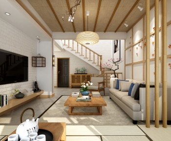 New Chinese Style A Living Room-ID:164840812