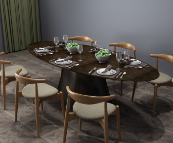 New Chinese Style Dining Table And Chairs-ID:105415218