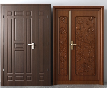 New Chinese Style Unequal Double Door-ID:434872516