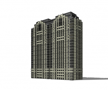 新古典高层公寓楼建筑外观-ID:191176629