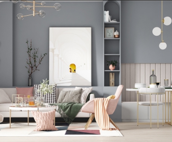 Nordic Style A Living Room-ID:735374594
