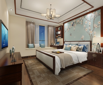 New Chinese Style Bedroom-ID:540654358