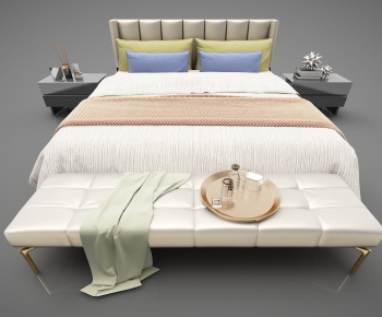 Modern Double Bed-ID:865503233