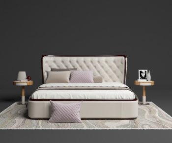 Simple European Style Double Bed-ID:696263772