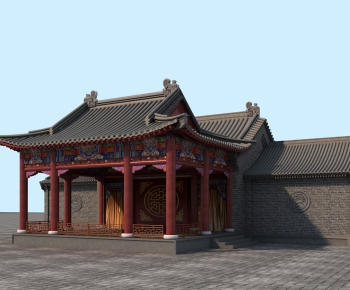 Chinese Style Ancient Architectural Buildings-ID:536821757