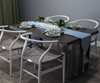 New Chinese Style Dining Table And Chairs-ID:903267477