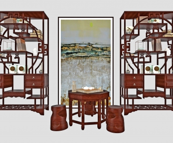New Chinese Style Antique Rack-ID:666459566