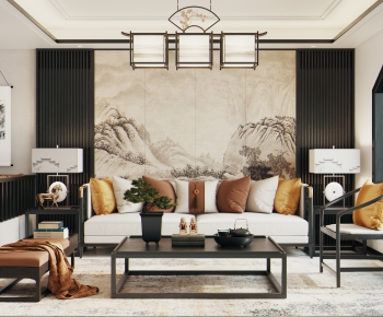 New Chinese Style Sofa Combination-ID:381171768