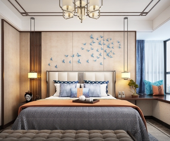 New Chinese Style Bedroom-ID:428378112