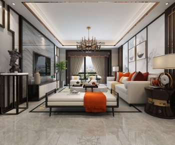 New Chinese Style A Living Room-ID:391561754