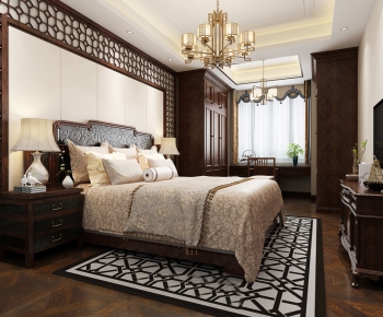 New Chinese Style Bedroom-ID:345319151