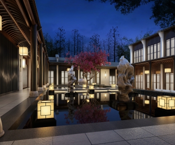 New Chinese Style Courtyard/landscape-ID:367411824