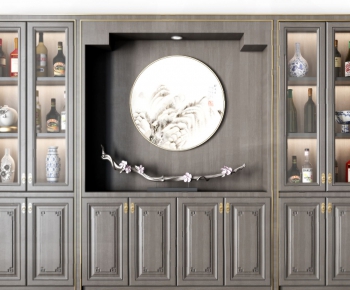 New Chinese Style Wine Cabinet-ID:452532926