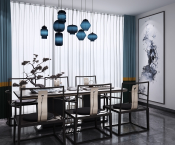 New Chinese Style Dining Table And Chairs-ID:340695998