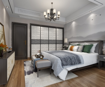 New Chinese Style Bedroom-ID:587042579