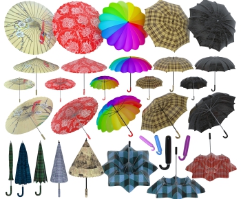 现代雨伞遮阳伞折叠伞组合-ID:481370754