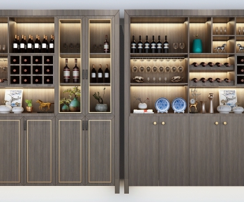 New Chinese Style Wine Cabinet-ID:528123635