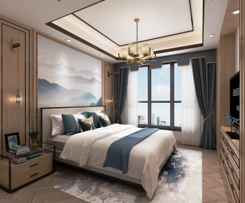 New Chinese Style Bedroom-ID:703892875