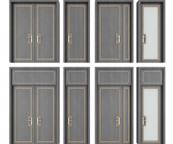 New Chinese Style Unequal Double Door-ID:843284321