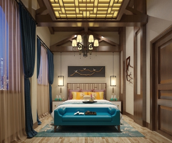 New Chinese Style Bedroom-ID:875684789